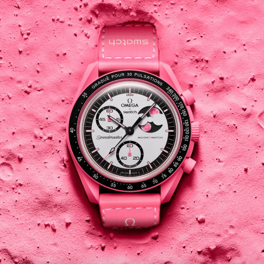 MOONSWATCH MISSION TO MOONPHASE PINK - SWATCH X OMEGA BIOCERAMIC