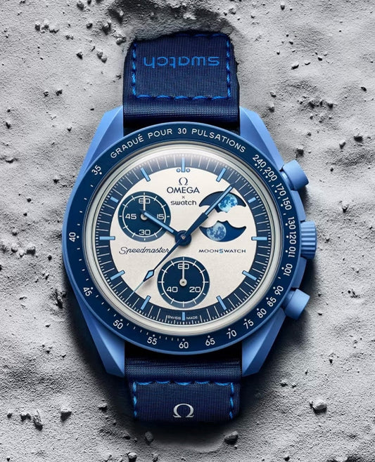 MOONSWATCH MISSION TO THE SUPER BLUE MOONPHASE - SWATCH X OMEGA BIOCERAMIC